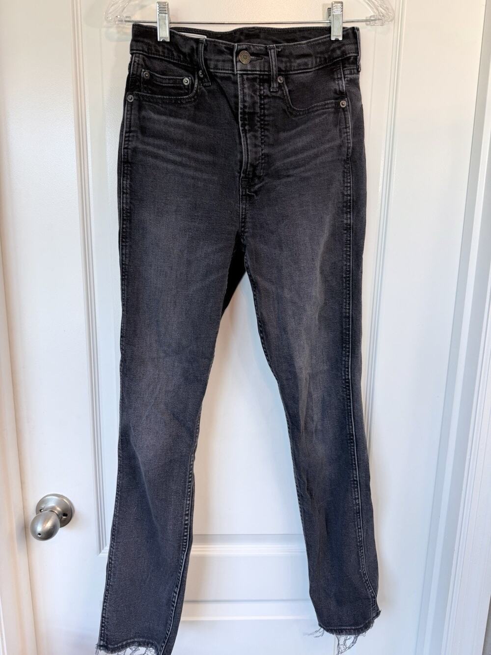 GAP Vintage Slim High Rise Washed Black Slim Tall Jeans Stretch Size 27 / 4